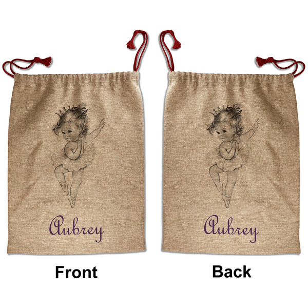 Custom Ballerina Santa Sack - Front & Back (Personalized)