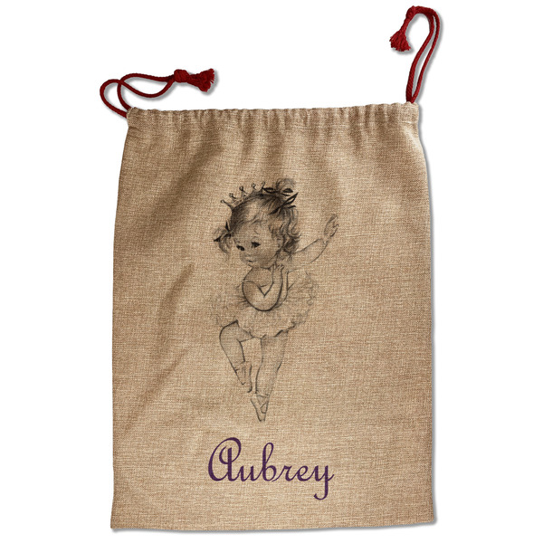 Custom Ballerina Santa Sack - Front (Personalized)