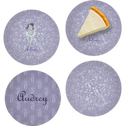 Ballerina Set of 4 Glass Appetizer / Dessert Plate 8" (Personalized)
