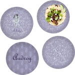 Ballerina Set of 4 Glass Lunch / Dinner Plate 10" (Personalized)