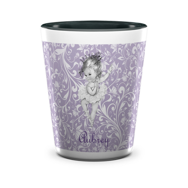 Custom Ballerina Ceramic Shot Glass - 1.5 oz - Two Tone - Set of 4 (Personalized)