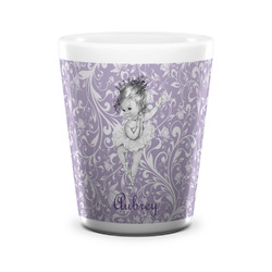 Ballerina Ceramic Shot Glass - 1.5 oz - White - Set of 4 (Personalized)