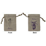 Ballerina Small Burlap Gift Bag - Front & Back (Personalized)