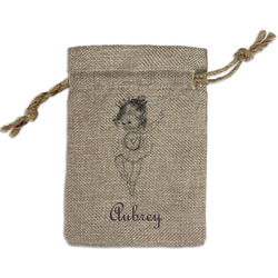 Ballerina Small Burlap Gift Bag - Front (Personalized)