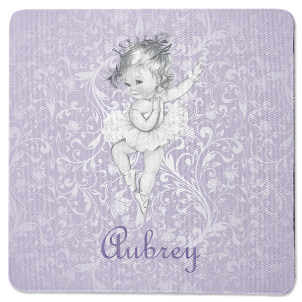 Custom Ballerina Square Rubber Backed Coaster (Personalized)