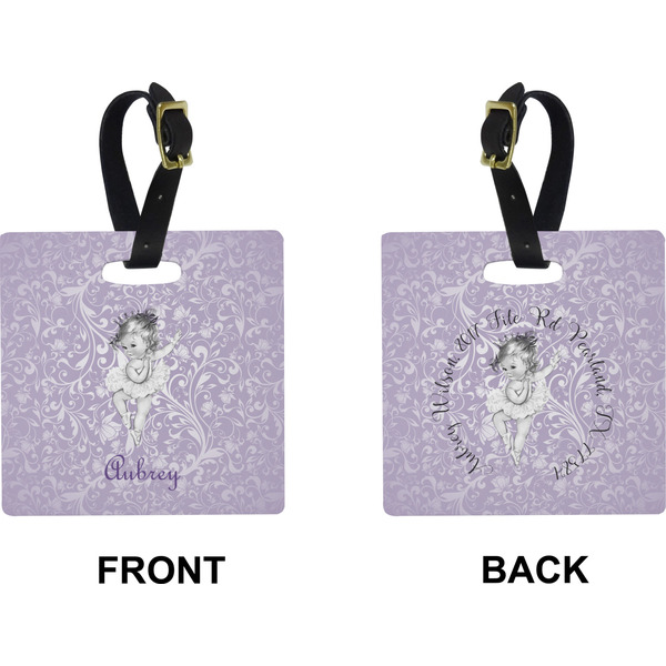 Ballerina Square Luggage Tag (Front + Back)