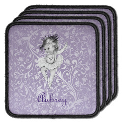Ballerina Iron On Square Patches - Set of 4 w/ Name or Text