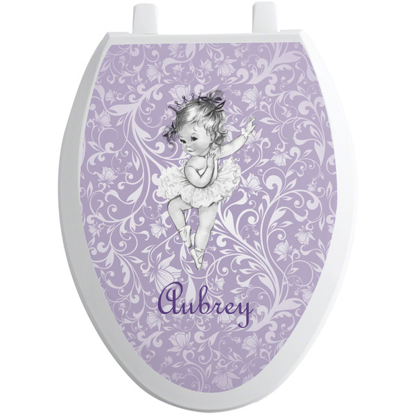 Custom Ballerina Toilet Seat Decal - Elongated (Personalized)
