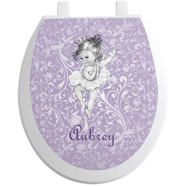Custom Ballerina Toilet Seat Decal - Round (Personalized)