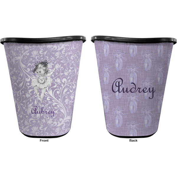 Ballerina Trash Can Black - Front and Back - Apvl
