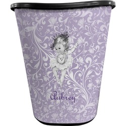 Ballerina Waste Basket - Single Sided (Black) (Personalized)
