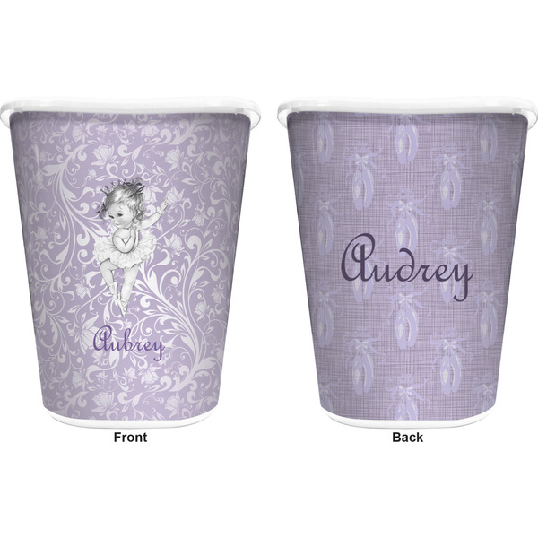 Ballerina Trash Can White - Front and Back - Apvl