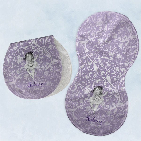 Custom Ballerina Burp Pads - Velour - Set of 2 w/ Name or Text