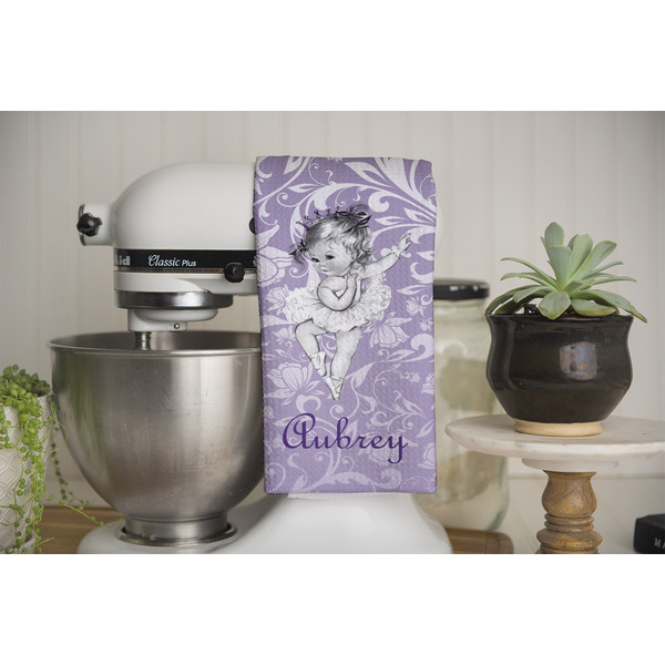 Ballerina Waffle Weave Towel - Full Color Print - Lifestyle Image