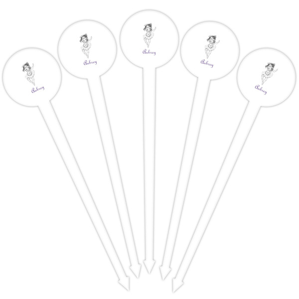 Ballerina White Plastic 4" Food Pick - Round - Fan View