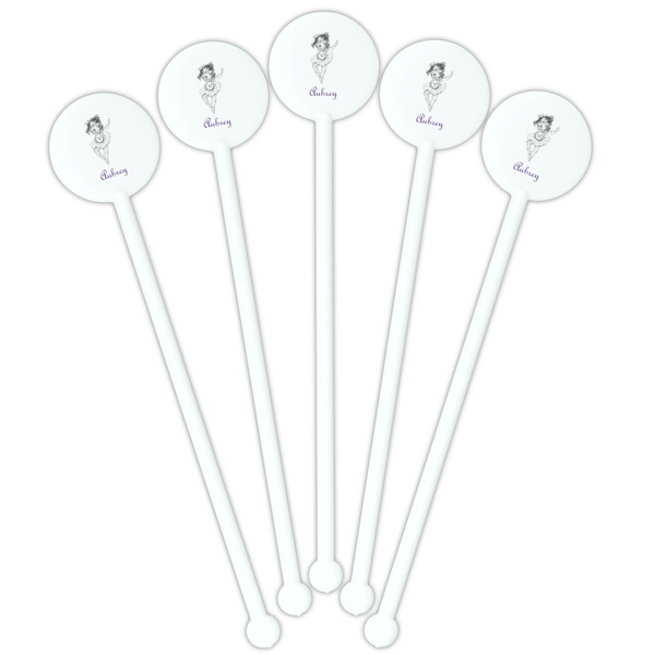 Ballerina White Plastic 5.5" Stir Stick - Fan View