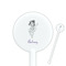 Ballerina 5.5" Round Plastic Stir Sticks - White - Single Sided (Personalized)