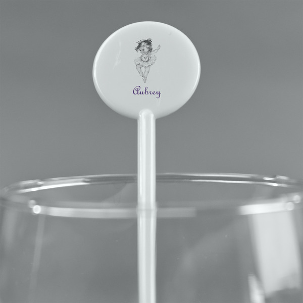 Ballerina White Plastic 5.5" Stir Stick - Round - Main