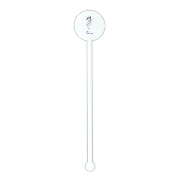 Ballerina White Plastic 5.5" Stir Stick - Round - Single Stick