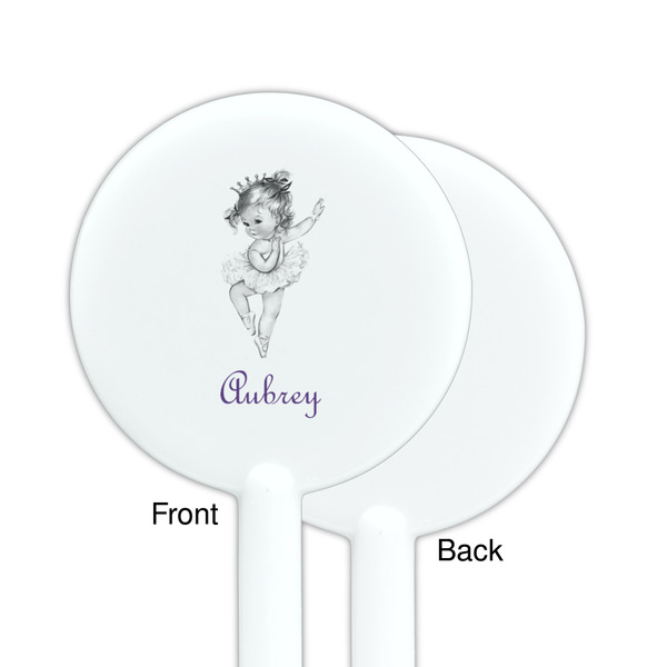 Ballerina White Plastic 5.5" Stir Stick - Single Sided - Round - Front & Back