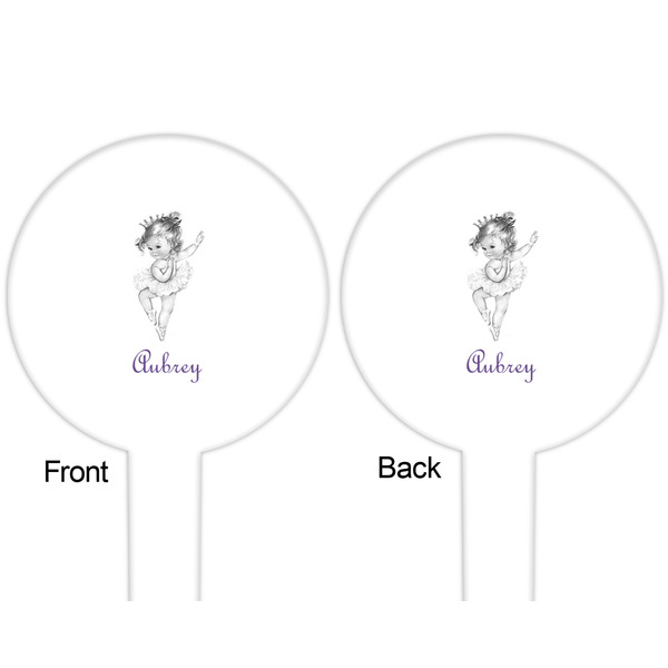 Ballerina White Plastic 6" Food Pick - Round - Double Sided - Front & Back