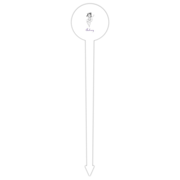 Ballerina White Plastic 6" Food Pick - Round - Single Pick