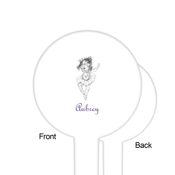 Ballerina White Plastic 6" Food Pick - Round - Single Sided - Front & Back