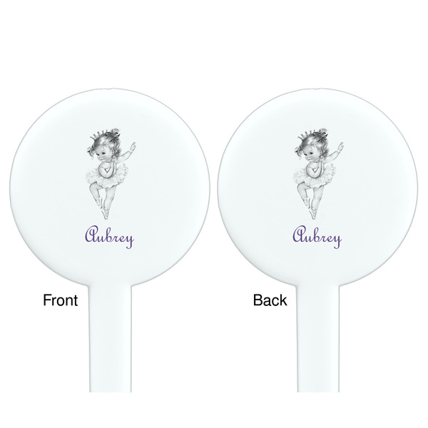 Ballerina White Plastic 7" Stir Stick - Double Sided - Round - Front & Back