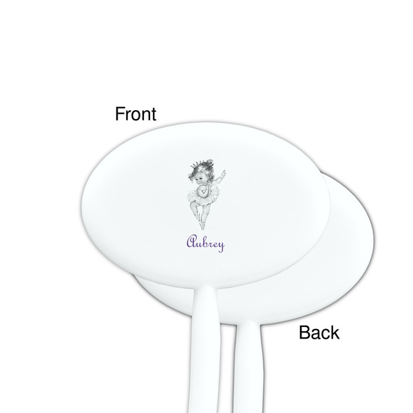 Ballerina White Plastic 7" Stir Stick - Single Sided - Oval - Front & Back