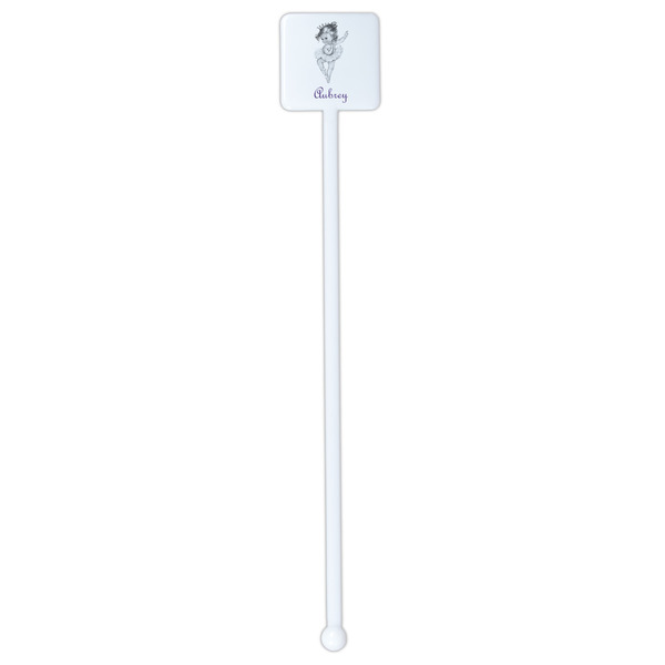 Ballerina White Plastic Stir Stick - Single Sided - Square - Single Stick