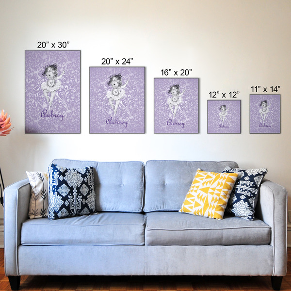 Ballerina Wood Prints - Size Comparison