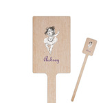 Ballerina 6.25" Rectangle Wooden Stir Sticks - Single Sided (Personalized)