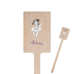 Ballerina 6.25" Rectangle Wooden Stir Sticks - Double Sided (Personalized)
