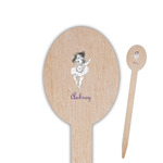Ballerina Oval Wooden Food Picks (Personalized)