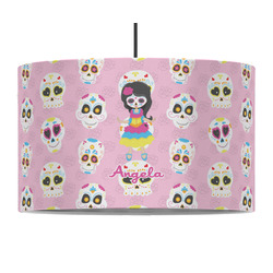 Kids Sugar Skulls 12" Drum Pendant Lamp - Fabric (Personalized)