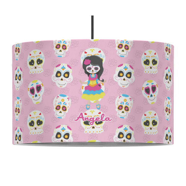 Kids Sugar Skulls 12" Drum Lampshade - PENDANT (Fabric)