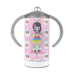 Kids Sugar Skulls 12 oz Stainless Steel Sippy Cup (Personalized)