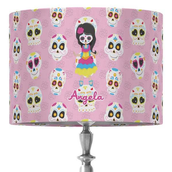Custom Kids Sugar Skulls 16" Drum Lamp Shade - Fabric (Personalized)
