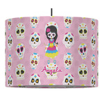 Kids Sugar Skulls 16" Drum Pendant Lamp - Fabric (Personalized)