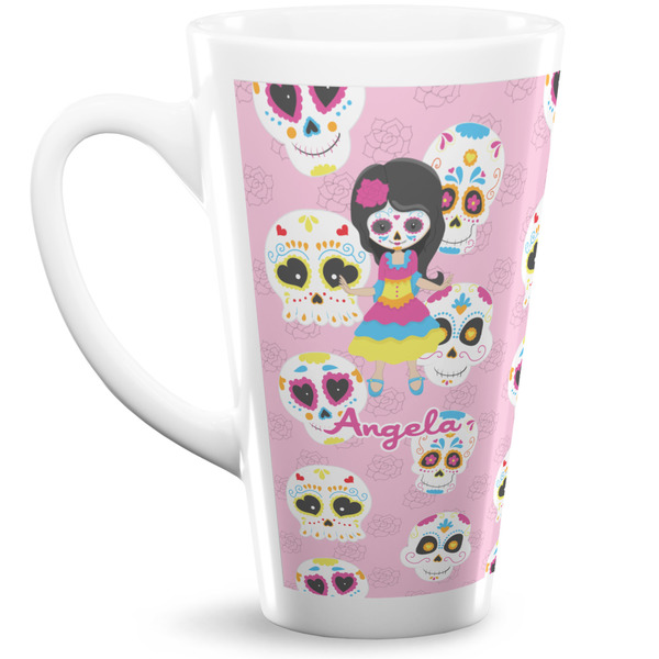 Custom Kids Sugar Skulls 16 Oz Latte Mug (Personalized)