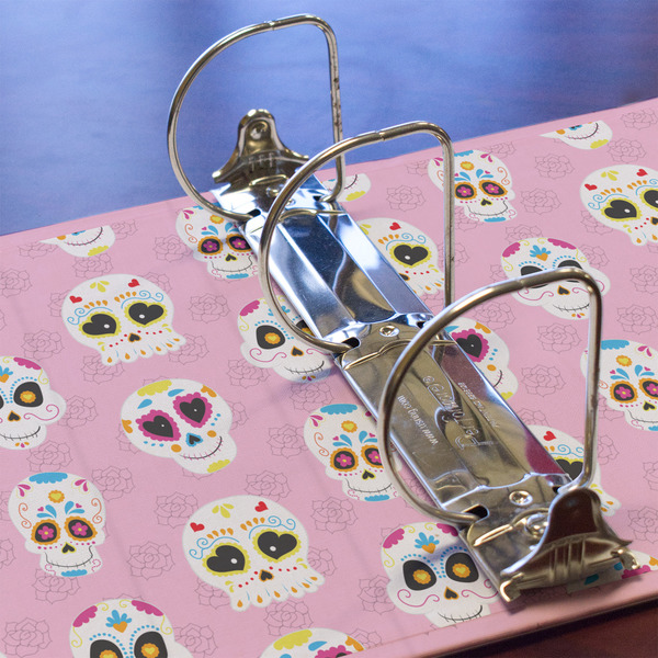 Kids Sugar Skulls 3 Ring Binders - Full Wrap - 3" - DETAIL