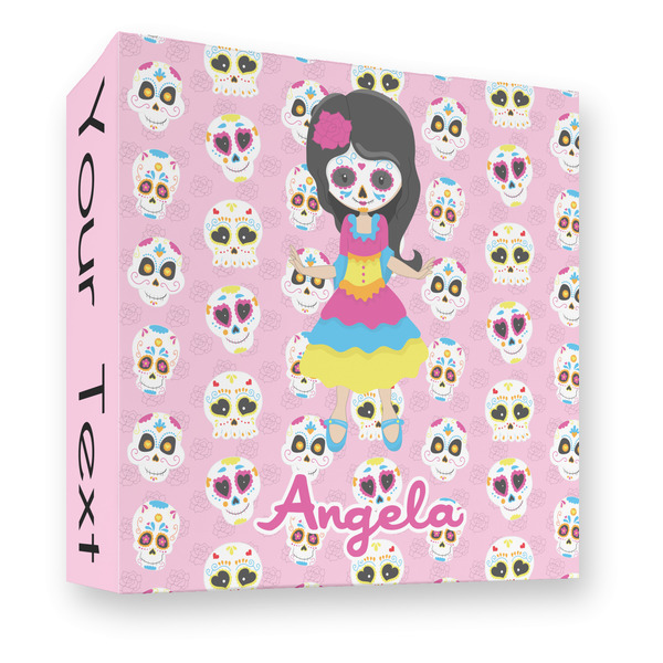 Custom Kids Sugar Skulls 3 Ring Binder - Full Wrap - 3" (Personalized)
