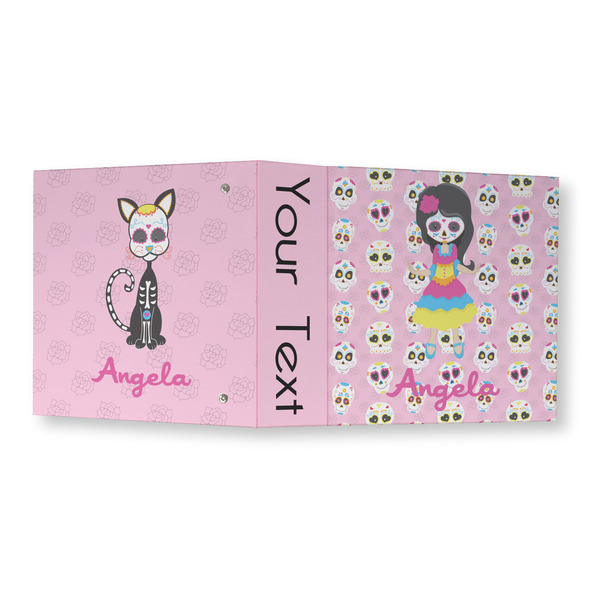 Kids Sugar Skulls 3 Ring Binders - Full Wrap - 3" - OPEN OUTSIDE