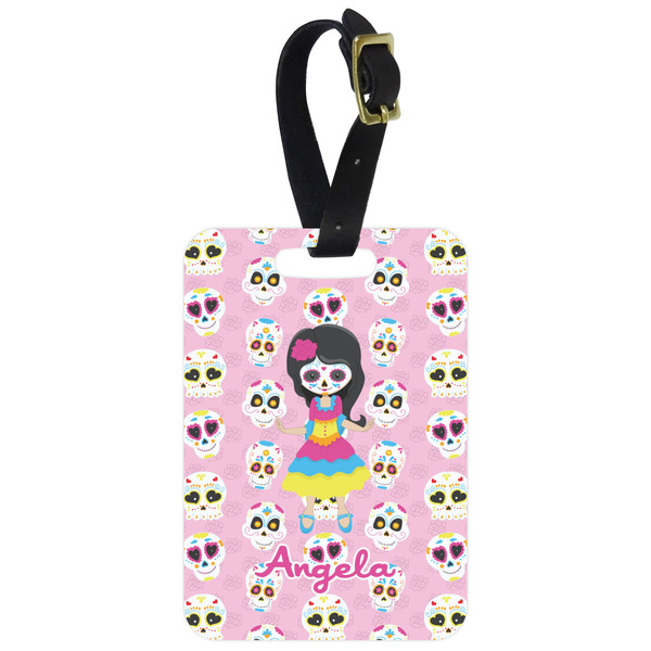 Custom Kids Sugar Skulls Metal Luggage Tag w/ Name or Text