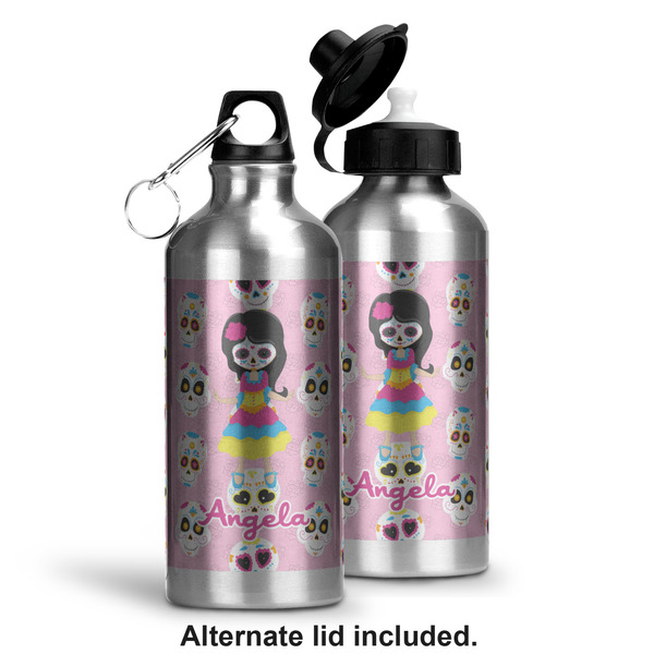 Kids Sugar Skulls Aluminum Water Bottle - Alternate lid options