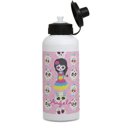 Kids Sugar Skulls Water Bottles - Aluminum - 20 oz - White (Personalized)