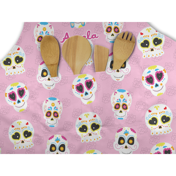 Kids Sugar Skulls Apron - Pocket Detail with Props