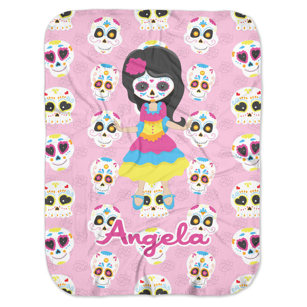 Custom Kids Sugar Skulls Baby Swaddling Blanket (Personalized)