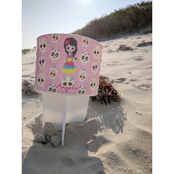 Kids Sugar Skulls Beach Spiker white on beach with sand