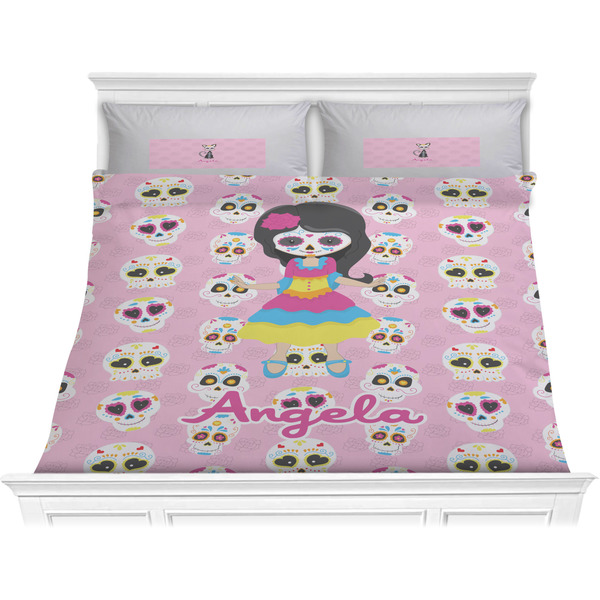 Custom Kids Sugar Skulls Comforter Set - King (Personalized)